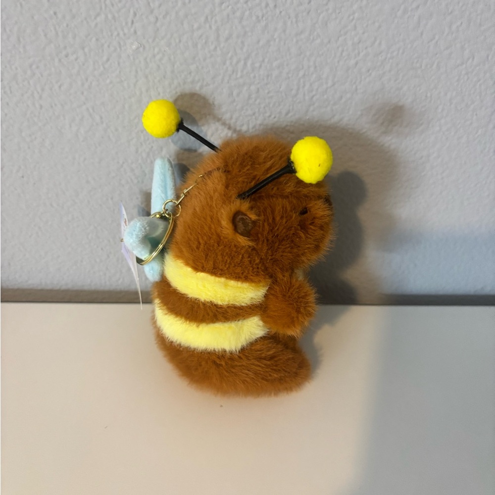 Brown Bee Plush Keychain